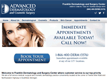 Tablet Screenshot of franklindermatologycenter.com